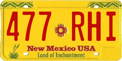 NM license plate 477RHI