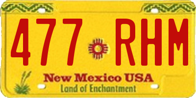 NM license plate 477RHM