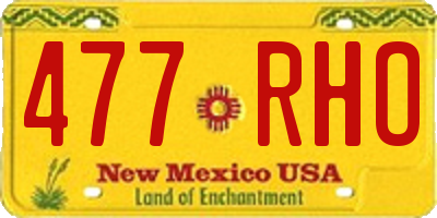 NM license plate 477RHO