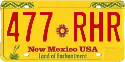 NM license plate 477RHR