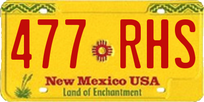 NM license plate 477RHS