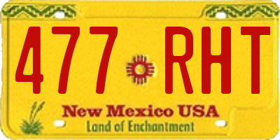 NM license plate 477RHT