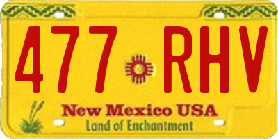 NM license plate 477RHV