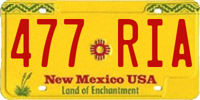 NM license plate 477RIA