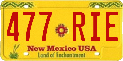 NM license plate 477RIE