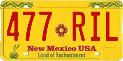 NM license plate 477RIL