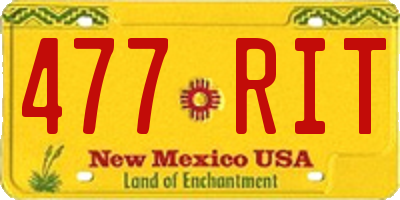NM license plate 477RIT