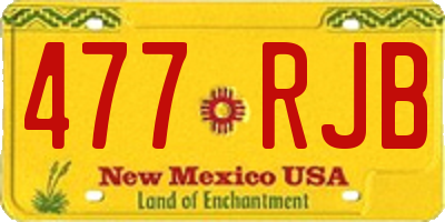NM license plate 477RJB