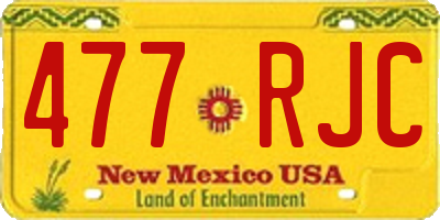 NM license plate 477RJC