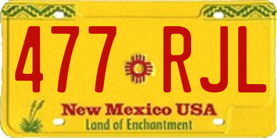 NM license plate 477RJL