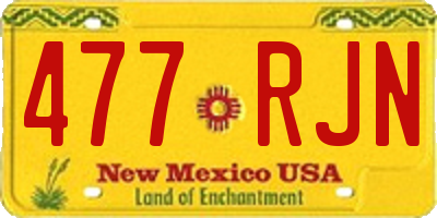 NM license plate 477RJN