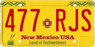 NM license plate 477RJS