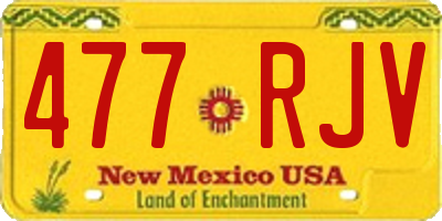 NM license plate 477RJV