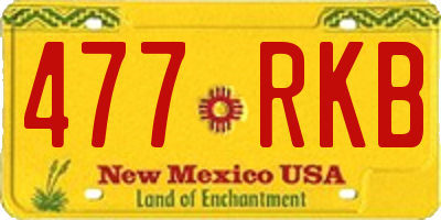 NM license plate 477RKB