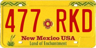 NM license plate 477RKD