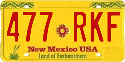 NM license plate 477RKF