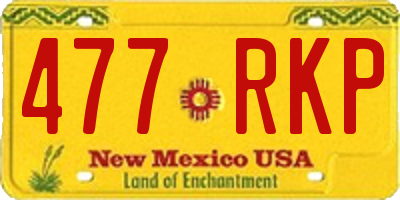 NM license plate 477RKP