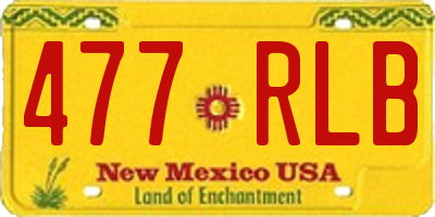 NM license plate 477RLB