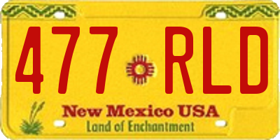 NM license plate 477RLD