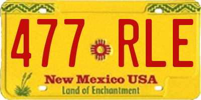 NM license plate 477RLE