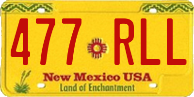 NM license plate 477RLL