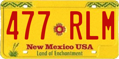 NM license plate 477RLM