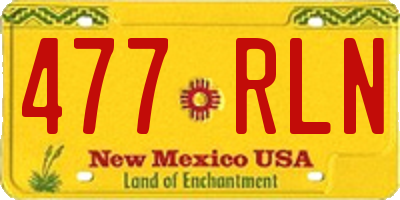 NM license plate 477RLN