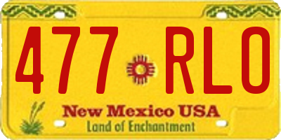 NM license plate 477RLO