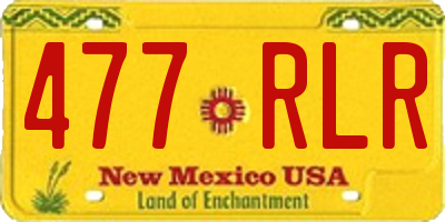 NM license plate 477RLR