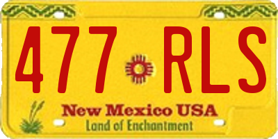 NM license plate 477RLS