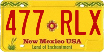 NM license plate 477RLX