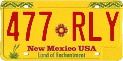 NM license plate 477RLY