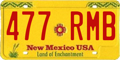NM license plate 477RMB