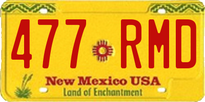 NM license plate 477RMD