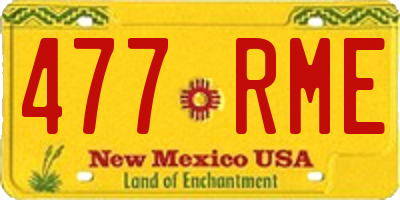 NM license plate 477RME