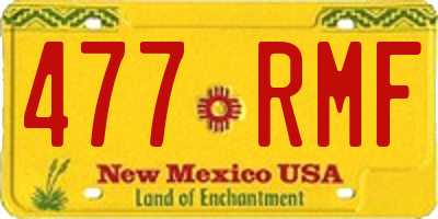 NM license plate 477RMF