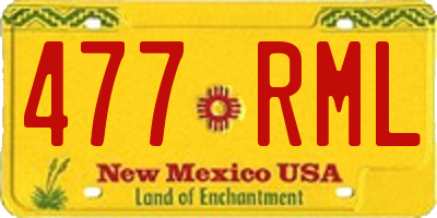 NM license plate 477RML