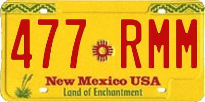 NM license plate 477RMM
