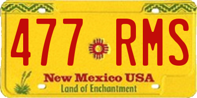 NM license plate 477RMS
