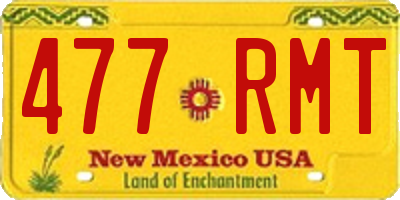 NM license plate 477RMT