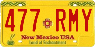 NM license plate 477RMY