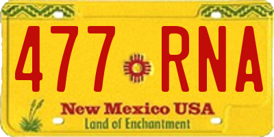 NM license plate 477RNA