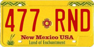 NM license plate 477RND