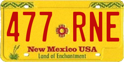 NM license plate 477RNE