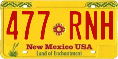 NM license plate 477RNH