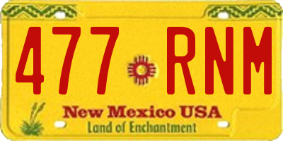 NM license plate 477RNM