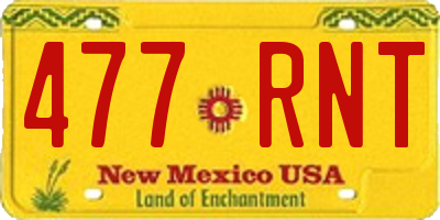 NM license plate 477RNT