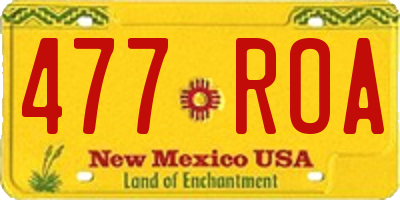 NM license plate 477ROA