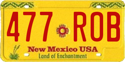 NM license plate 477ROB