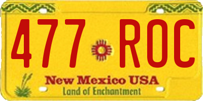 NM license plate 477ROC